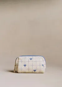 Trousse de beauté - Broderie Coeurs Bleu Vintage — view 2