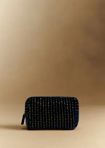 Trousse de beauté sequins - Bleu Nuit