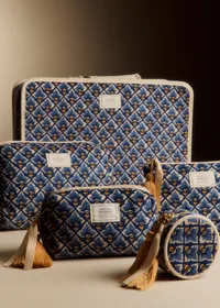 Trousse de beauté - Sézane x Antoinette Poisson - Imprimé Losange Bleu — view 2