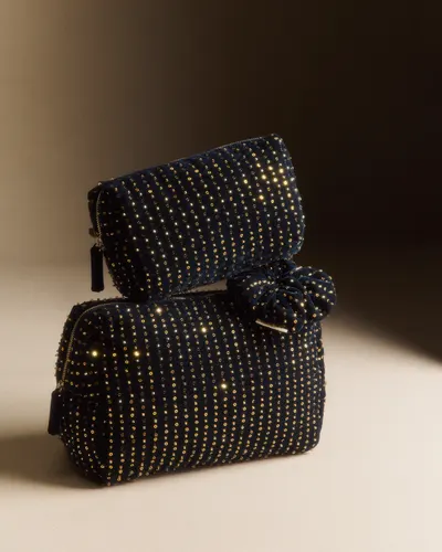 Trousse de toilette sequins - Bleu Nuit
