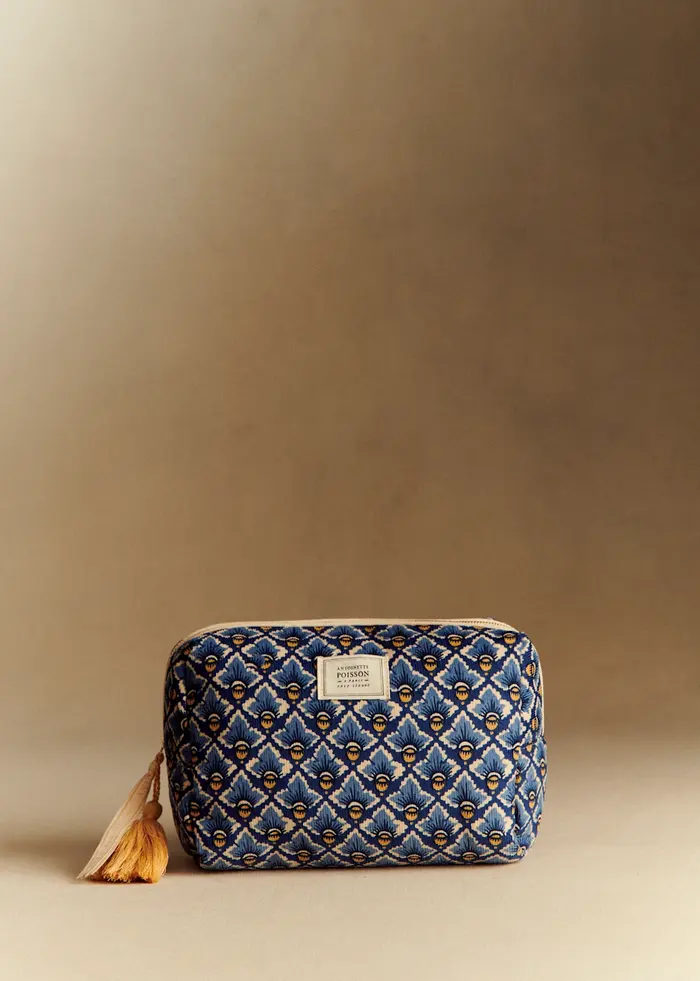 Trousse de toilette - Sézane x Antoinette Poisson - Imprimé Losange Bleu