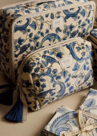 Trousse de toilette - Sézane x Antoinette Poisson - Imprimé Oiseaux Bleus — view 2