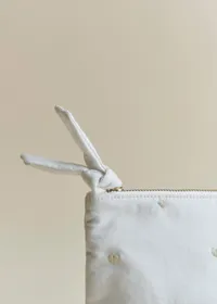 Trousse de toilette zippée - Blanc Broderie Coeur Beige — view 3