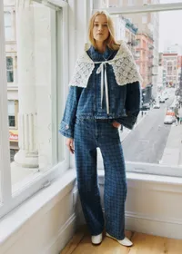 Veste Avery - Sézane x SEA NY - Broderie Marine Fond Denim — view 2