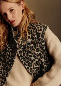 Veste Carlo - Jacquard Leopard brun - Création Rose — view 2