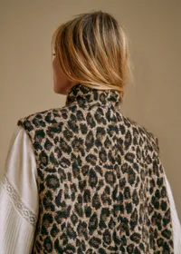 Veste Carlo - Jacquard Leopard brun - Création Rose — view 3