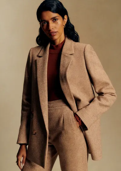 Veste Chelsea - Chevrons Camel Ecru