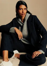 Veste Chelsea - Rayures Tennis Ecru Marine — view 4
