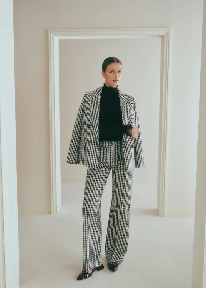 Veste Christie - Vichy Noir Blanc