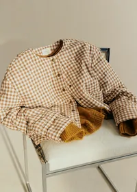 Veste Dakota - Vichy Camel Ecru — view 5