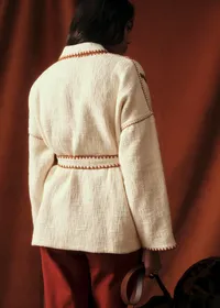 Veste Eunice - Sézane x Baziszt - Ecru Détail Caramel — view 3