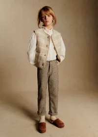 Veste Fred - Carreaux Beige Écru — view 2