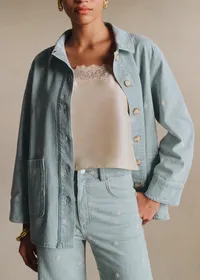 Veste Gabin - Broderie Écru Fond Bleach — view 2