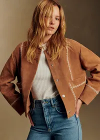 Veste Giuseppe - Camel Croisillons Ecru — view 3