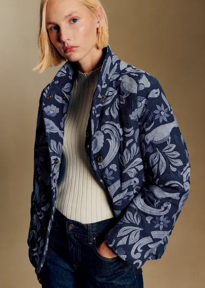 Veste Kalvin - Sézane x Antoinette Poisson - Bleu Denim Brodé