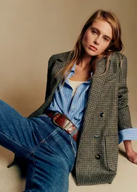 Veste Michele - Pied de Poule Kaki — view 3