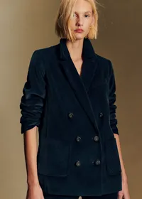 Veste MICHELE - Sézane x Antoinette Poisson - Velours Marine — view 2