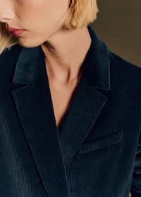Veste MICHELE - Sézane x Antoinette Poisson - Velours Marine — view 3