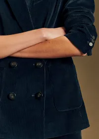 Veste MICHELE - Sézane x Antoinette Poisson - Velours Marine — view 4