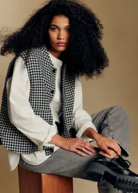 Veste Suzon - Pied de Poule Noir et Blanc — view 2
