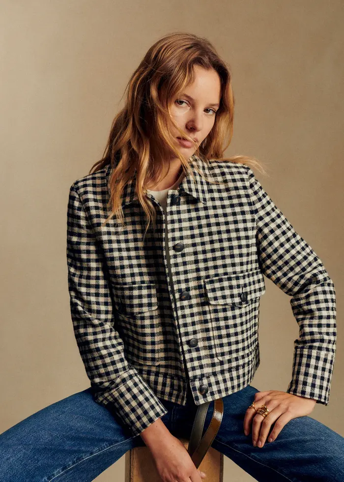 Veste Terry - Vichy Noir Écru