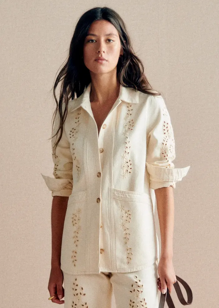 Veste Will - Broderies Lierre Fond Écru