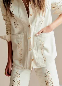 Veste Will - Broderies Lierre Fond Écru — view 3