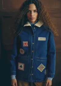 Veste Will - Sézane x Antoinette Poisson - Broderie Contrasté Bleu denim — view 2