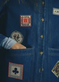 Veste Will - Sézane x Antoinette Poisson - Broderie Contrasté Bleu denim — view 3