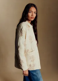 Veste Will - Sézane x Baziszt - Primerose Ecru Fond Beige — view 2