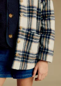 Veste Willy - Carreaux Ecru / Marine — view 2